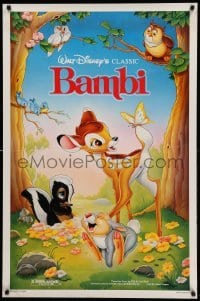 2t118 BAMBI 1sh R88 Walt Disney cartoon deer classic, great art with Thumper & Flower!