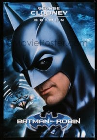 2t125 BATMAN & ROBIN teaser 1sh '97 cool super close up of George Clooney in costume!