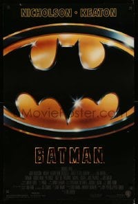 2t128 BATMAN style C 1sh '89 directed by Tim Burton, cool image of Bat logo!