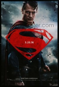 2t146 BATMAN V SUPERMAN teaser DS 1sh '16 waist-high image of Henry Cavill in title role!