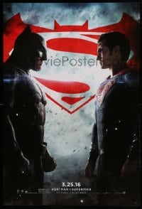 2t141 BATMAN V SUPERMAN teaser DS 1sh '16 Ben Affleck and Henry Cavill in title roles facing off!