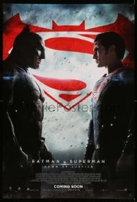 2t137 BATMAN V SUPERMAN int'l advance DS 1sh '16 Ben Affleck and Cavill in title roles facing off!