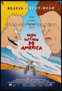 2t151 BEAVIS & BUTT-HEAD DO AMERICA int'l advance DS 1sh '96 Mike Judge MTV delinquent cartoon!