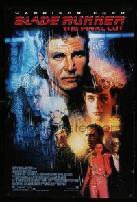 2t170 BLADE RUNNER DS 1sh R07 Ridley Scott sci-fi classic, art of Harrison Ford by Drew Struzan!