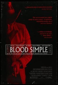 2t174 BLOOD SIMPLE DS 1sh R00 Joel & Ethan Coen, Frances McDormand, cool film noir image!