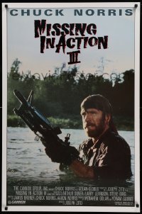 2t184 BRADDOCK: MISSING IN ACTION III int'l 1sh '88 great image of Chuck Norris w/ M-60 machine gun