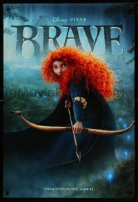 2t186 BRAVE advance DS 1sh '12 Disney/Pixar fantasy cartoon set in Scotland, cool close image!