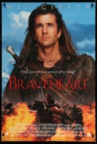 2t188 BRAVEHEART style B int'l DS 1sh '95 cool image of Mel Gibson as William Wallace!