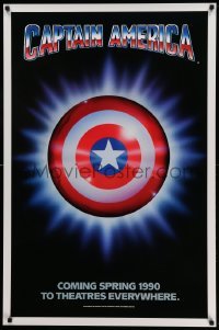 2t205 CAPTAIN AMERICA teaser 1sh '90 Marvel Comics superhero, cool image of shield!