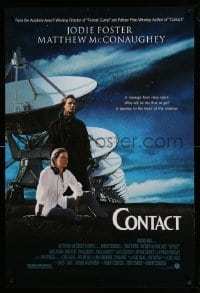 2t235 CONTACT 1sh '97 Zemeckis, Jodie Foster & Matthew McConaughey get a message from deep space!
