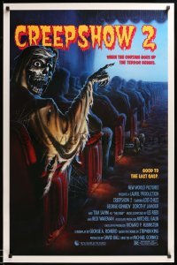 2t242 CREEPSHOW 2 1sh '87 Tom Savini, great Winters artwork of skeleton Creep in theater!