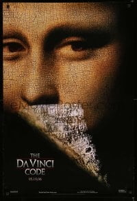 2t251 DA VINCI CODE teaser DS 1sh '06 Tom Hanks, Audrey Tautou, novel by Dan Brown, Mona Lisa!