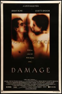 2t252 DAMAGE DS 1sh '92 Louis Malle's Fatale, intimate photo of Jeremy Irons & Juliette Binoche!