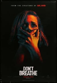 2t289 DON'T BREATHE teaser DS 1sh '16 super close-up of terrified Jane Levy, Fede Alvarez horror!