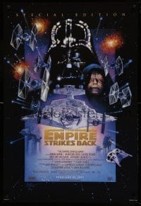 2t008 EMPIRE STRIKES BACK style C advance 1sh R97 George Lucas, cool art by Drew Struzan!