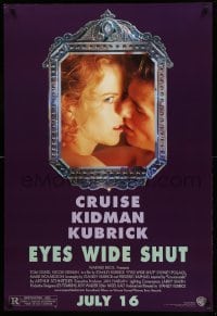 2t319 EYES WIDE SHUT advance DS 1sh '99 Kubrick, Tom Cruise & Nicole Kidman reflected in mirror!