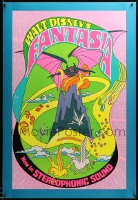 2t321 FANTASIA heavy stock 1sh R70 Disney, great psychedelic fantasy artwork, Stereophonic sound!