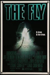2t341 FLY style A 1sh '86 David Cronenberg, Jeff Goldblum, cool sci-fi art by Mahon!