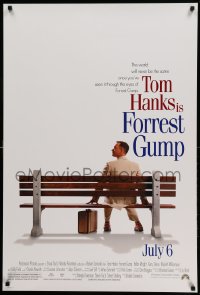 2t342 FORREST GUMP advance 1sh '94 Tom Hanks waiting for the bus, Robert Zemeckis!
