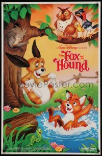 2t344 FOX & THE HOUND 1sh R88 two friends who didn't know they were supposed to be enemies!