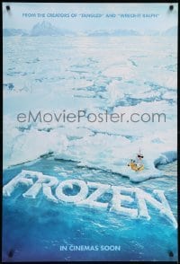 2t361 FROZEN int'l advance DS 1sh '13 voices of Kristen Bell, Alan Tudyk, character on ice floe!