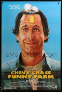 2t364 FUNNY FARM 1sh '88 smiling Chevy Chase w/egg on his face by Steven Chorney!