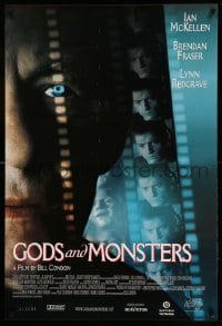 2t377 GODS & MONSTERS 1sh '98 James Whale biography, cool close up of Ian McKellen!