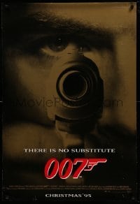 2t381 GOLDENEYE advance DS 1sh '95 Pierce Brosnan as James Bond 007, cool gun & eye close up!