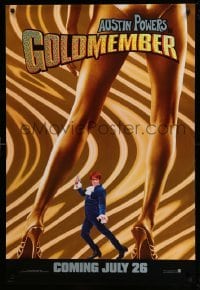2t384 GOLDMEMBER foil teaser 1sh '02 July style, Mike Myers as Austin Powers between sexy legs!