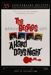 2t403 HARD DAY'S NIGHT advance 1sh R99 great image of The Beatles, guitar art, rock & roll classic!