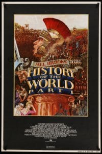 2t423 HISTORY OF THE WORLD PART I heavy stock 1sh '81 art of gladiator Mel Brooks by John Alvin!