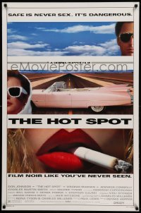 2t437 HOT SPOT DS 1sh '90 cool close up smoking & Cadillac image, directed by Dennis Hopper!