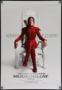 2t453 HUNGER GAMES: MOCKINGJAY - PART 2 teaser DS 1sh '15 image of Jennifer Lawrence in red outfit!