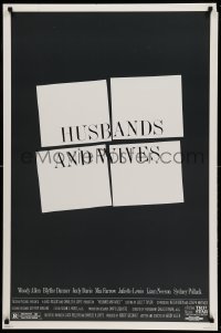2t456 HUSBANDS & WIVES DS 1sh '92 Woody Allen, Mia Farrow, Liam Neeson, cool design!