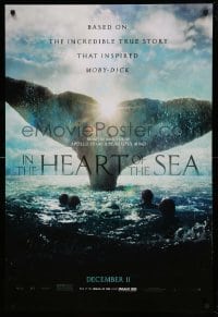 2t467 IN THE HEART OF THE SEA teaser DS 1sh '15 December style, Ron Howard, huge whale tail!