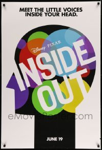 2t480 INSIDE OUT advance DS 1sh '15 Walt Disney, Pixar, the voices inside your head, profile art!