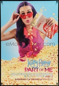 2t511 KATY PERRY: PART OF ME advance DS 1sh '12 sexy pop singer Katy Perry in lots of popcorn!