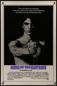 2t521 KING OF THE GYPSIES 1sh '78 creepy close up of Eric Roberts in his first leading role!