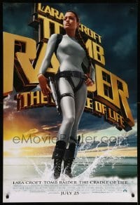 2t537 LARA CROFT TOMB RAIDER THE CRADLE OF LIFE advance DS 1sh '03 sexy Angelina Jolie in spandex