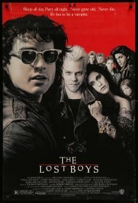 2t585 LOST BOYS 1sh '87 teen vampire Kiefer Sutherland, directed by Joel Schumacher!