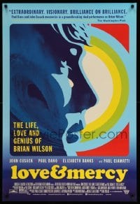 2t588 LOVE & MERCY DS 1sh '15 Cusack in title role as older Brian Wilson, Paul Dano as the younger!