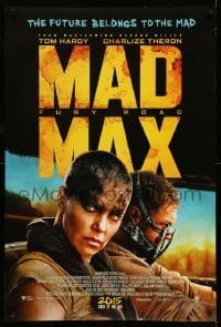 2t594 MAD MAX: FURY ROAD int'l advance DS 1sh '15 great cast image of Tom Hardy, Charlize Theron!