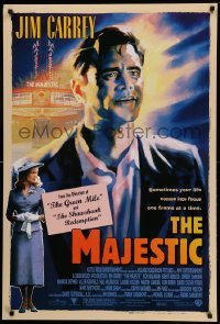2t598 MAJESTIC DS 1sh '01 great art of Jim Carrey, directed by Frank Darabont!