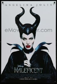 2t600 MALEFICENT advance DS 1sh '14 cool close-up image of sexy Angelina Jolie in title role!