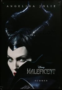 2t601 MALEFICENT teaser DS 1sh '14 cool close-up image of sexy Angelina Jolie in title role!