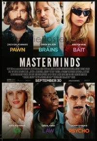 2t618 MASTERMINDS advance DS 1sh '15 September style, Galifianakis, images of top cast!