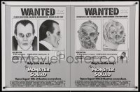 2t641 MONSTER SQUAD advance 1sh '87 wacky wanted poster mugshot images of Dracula & the Mummy!
