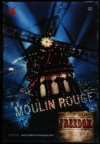 2t645 MOULIN ROUGE style C teaser DS 1sh '01 Baz Luhrmann directed, this story is about freedom!