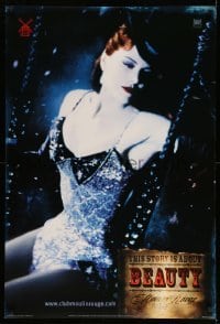 2t644 MOULIN ROUGE style B int'l teaser DS 1sh '01 sexiest Nicole Kidman in top hat on swing!