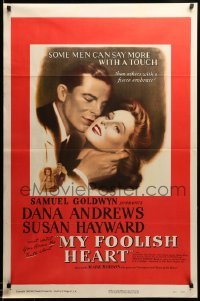 2t655 MY FOOLISH HEART 1sh '50 Susan Hayward & Dana Andrews, based on J.D. Salinger story!